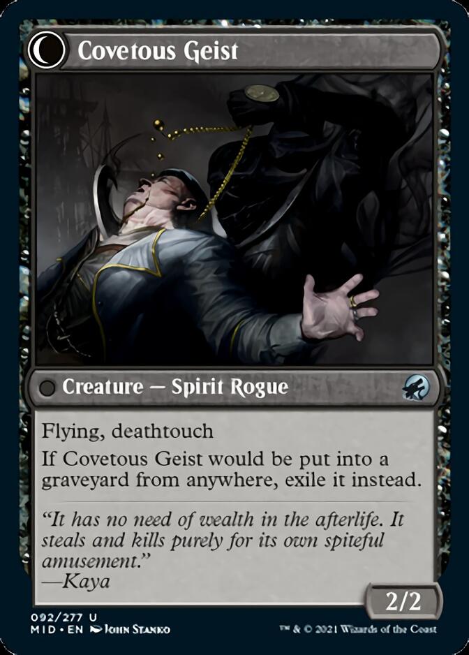 Covert Cutpurse // Covetous Geist [Innistrad: Midnight Hunt] Foil