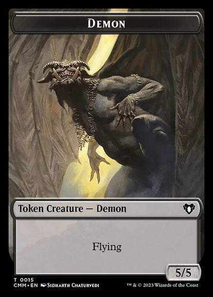 Zombie (0019) // Demon Double-Sided Token [Commander Masters Tokens] Foil