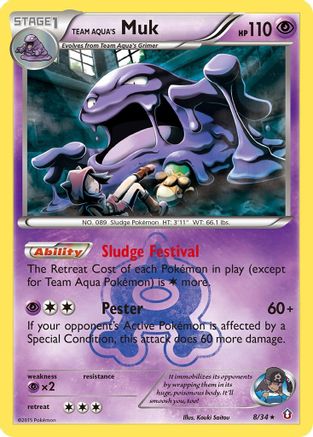 Team Aqua's Muk (8) Reverse Holofoil - Double Crisis