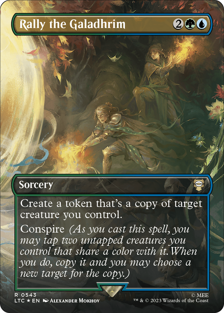 Rally the Galadhrim (Borderless) (Surge Foil) (543) Foil - Tales of Middle-earth Commander