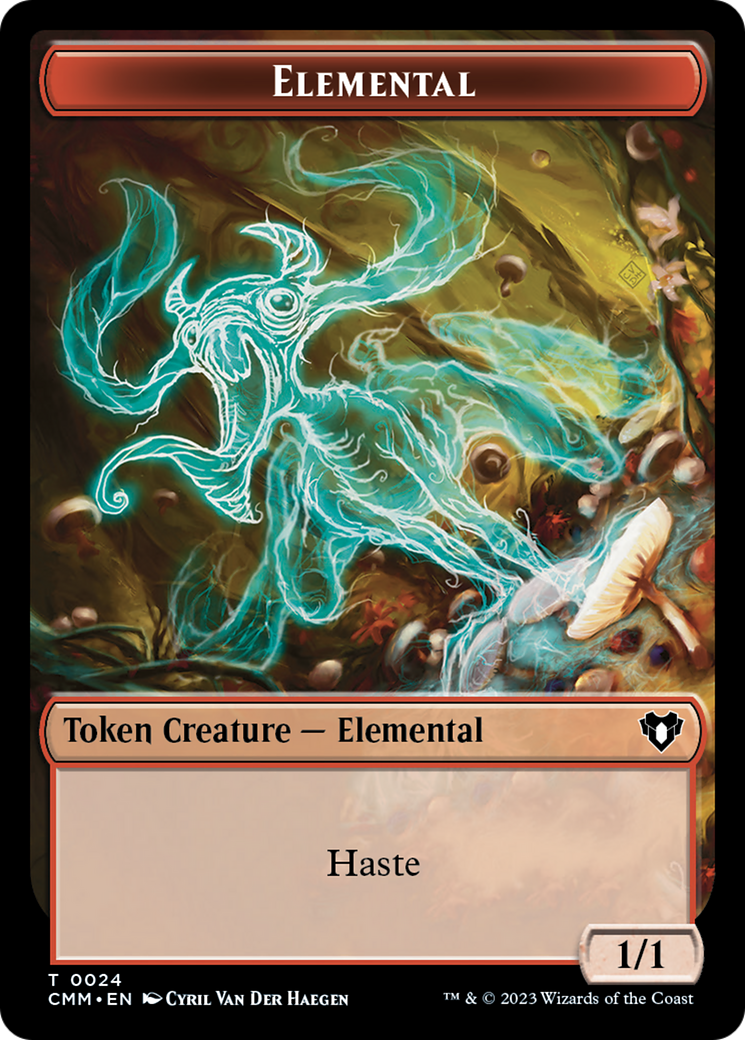 Elemental (0024) // Elf Druid Double-Sided Token [Commander Masters Tokens] | Silver Goblin