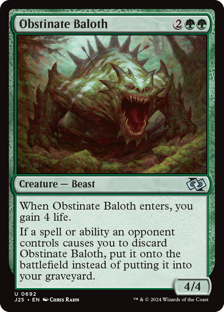 Obstinate Baloth [Foundations Jumpstart] | Silver Goblin