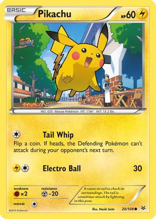 Pikachu (20/108) [XY: Roaring Skies] Reverse Holofoil