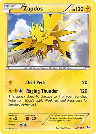 Zapdos (23) Reverse Holofoil - XY  Roaring Skies
