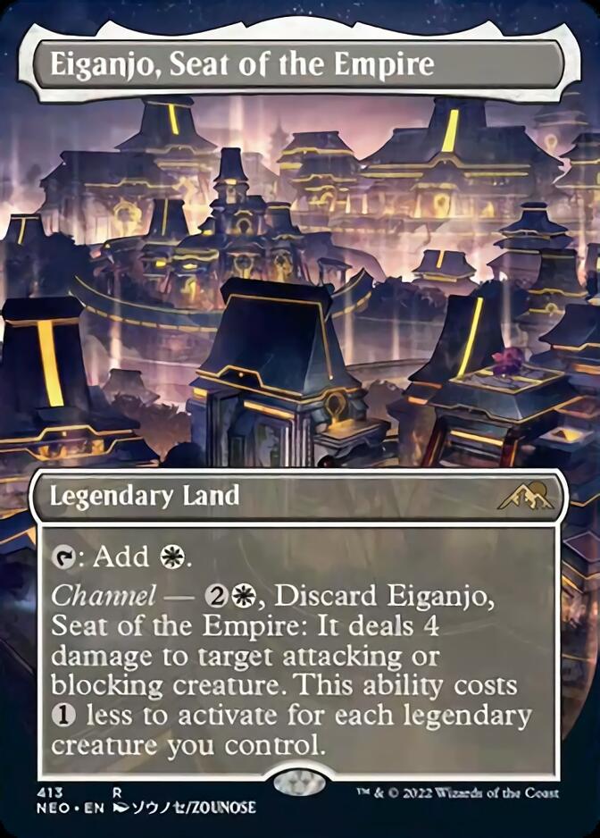 Eiganjo, Seat of the Empire (Borderless Alternate Art) [Kamigawa: Neon Dynasty] | Silver Goblin