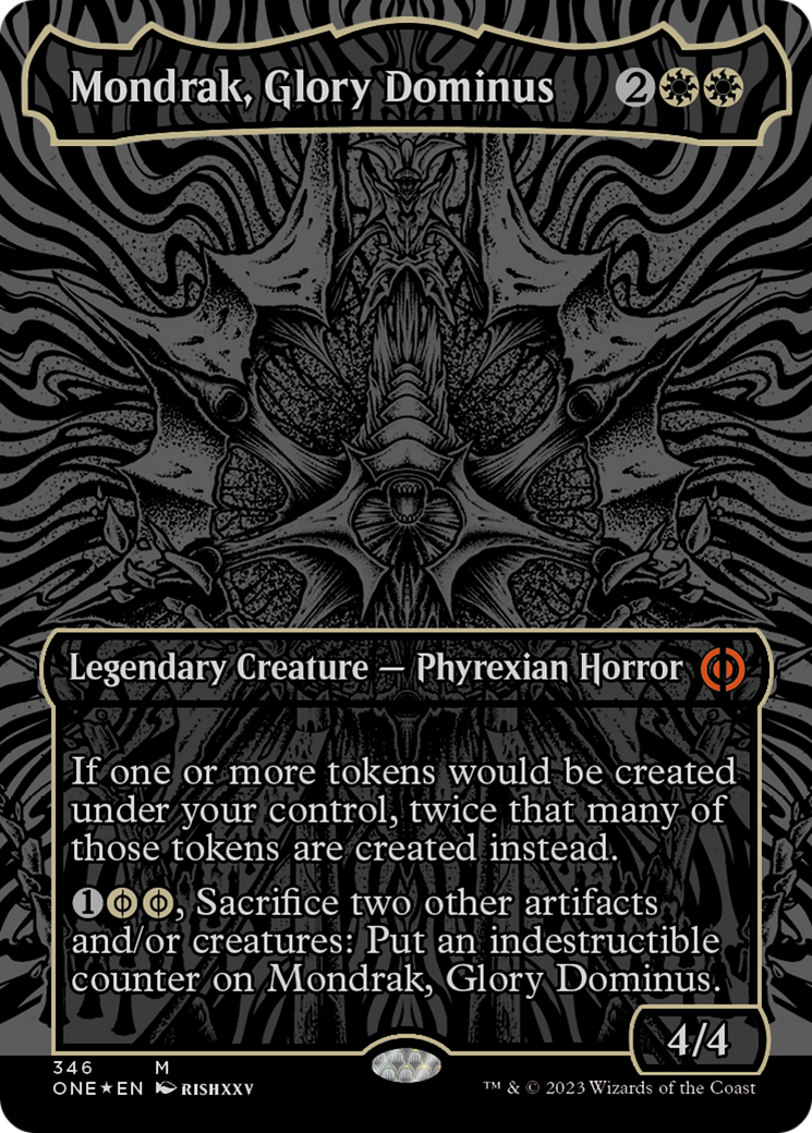 Mondrak, Glory Dominus (Oil Slick Raised Foil) [Phyrexia: All Will Be One] | Silver Goblin