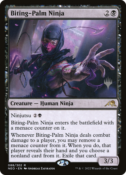 Biting-Palm Ninja (Promo Pack) [Kamigawa: Neon Dynasty Promos] Foil