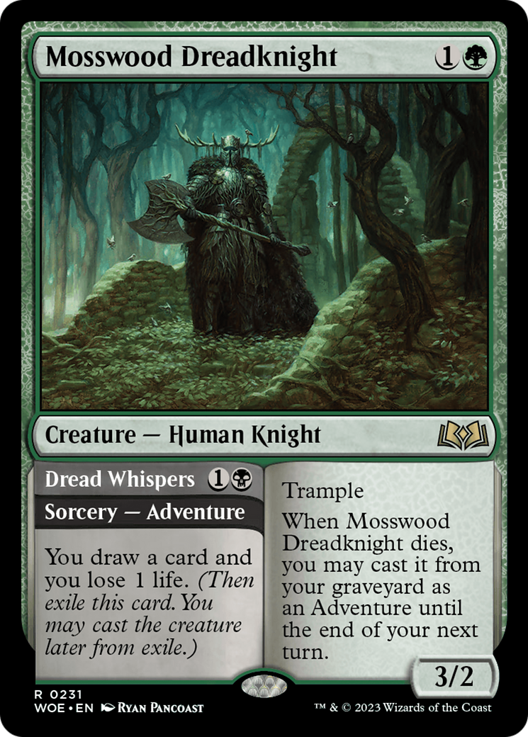 Mosswood Dreadknight // Dread Whispers [Wilds of Eldraine]