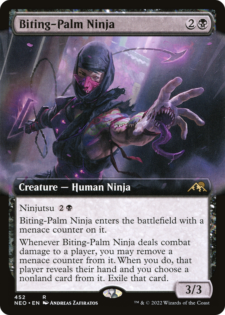 Biting-Palm Ninja (Extended Art) [Kamigawa: Neon Dynasty] | Silver Goblin