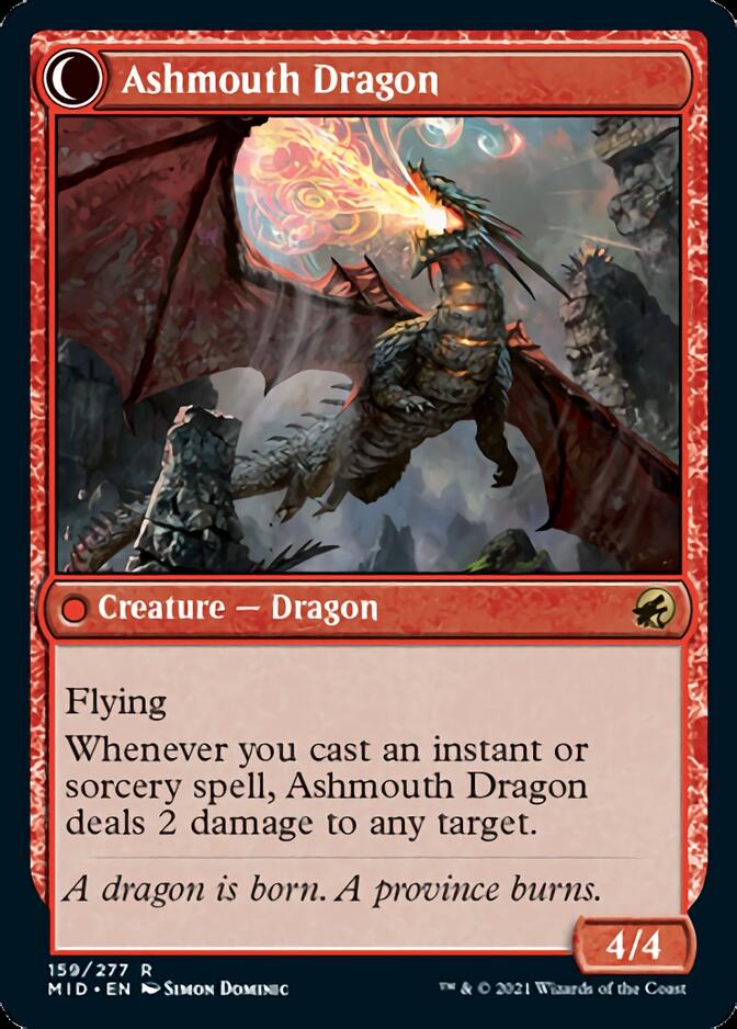 Smoldering Egg // Ashmouth Dragon [Innistrad: Midnight Hunt] | Silver Goblin