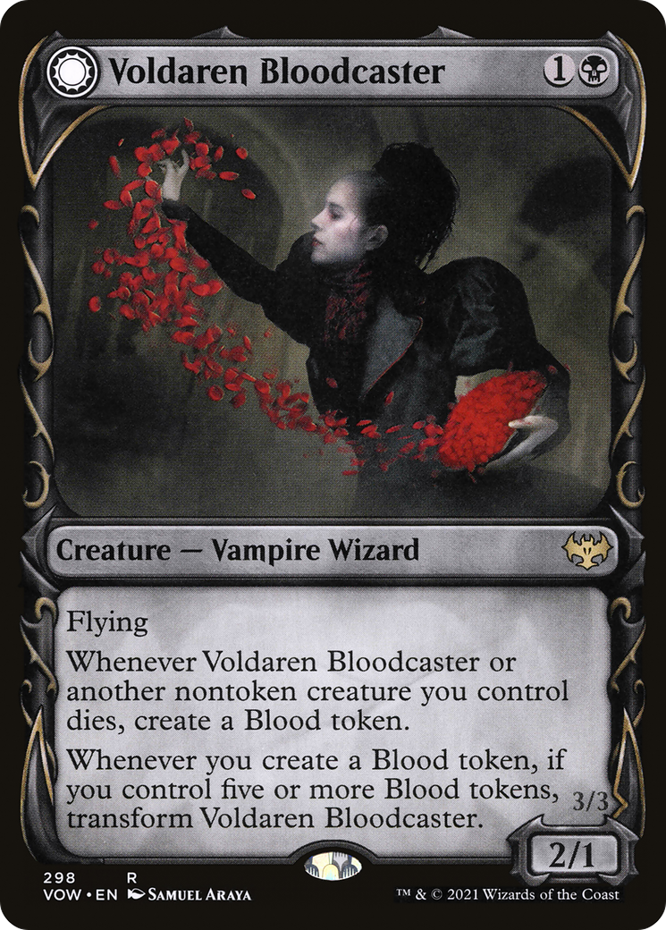 Voldaren Bloodcaster // Bloodbat Summoner (Showcase Fang Frame) [Innistrad: Crimson Vow] | Silver Goblin