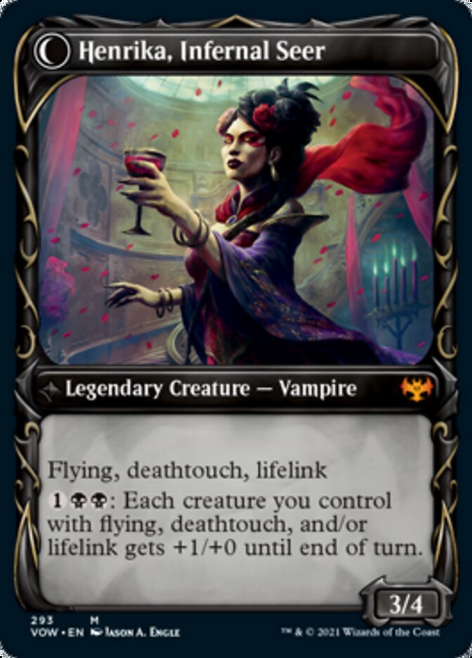 Henrika Domnathi // Henrika, Infernal Seer (Showcase Fang Frame) [Innistrad: Crimson Vow] Foil