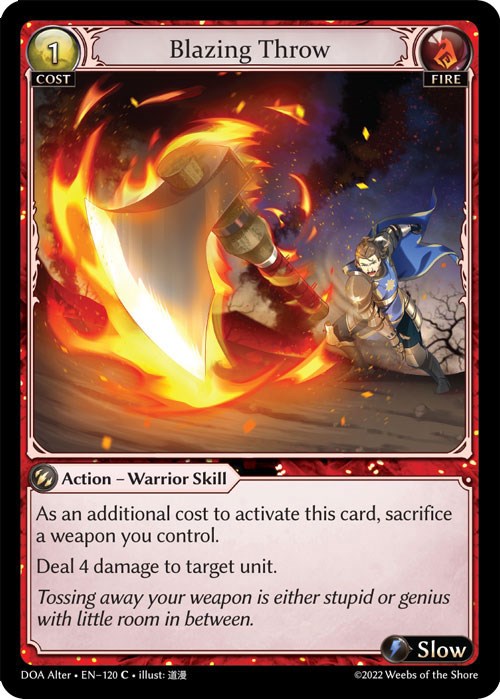 Blazing Throw (120) [Dawn of Ashes: Alter Edition] Foil