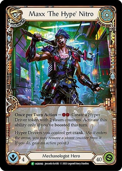 Maxx 'The Hype' Nitro - HER090 Cold Foil (HER090) - Flesh and Blood: Promo Cards | Silver Goblin