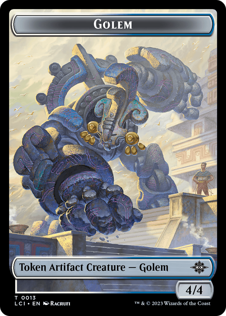 Treasure (0018) // Golem Double-Sided Token [The Lost Caverns of Ixalan Tokens] | Silver Goblin