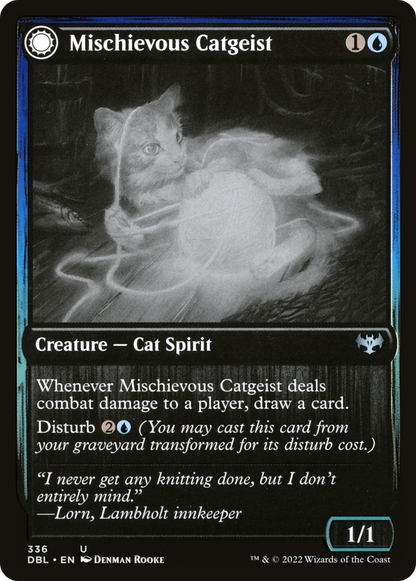 Mischievous Catgeist // Catlike Curiosity [Innistrad: Double Feature] Foil
