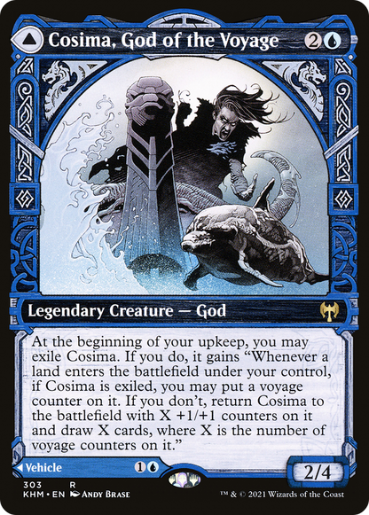 Cosima, God of the Voyage // The Omenkeel (Showcase) [Kaldheim] Foil