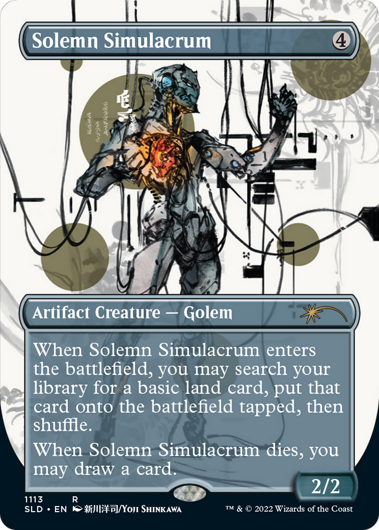 Solemn Simulacrum (1113) (Borderless) [Secret Lair Drop Series] Foil
