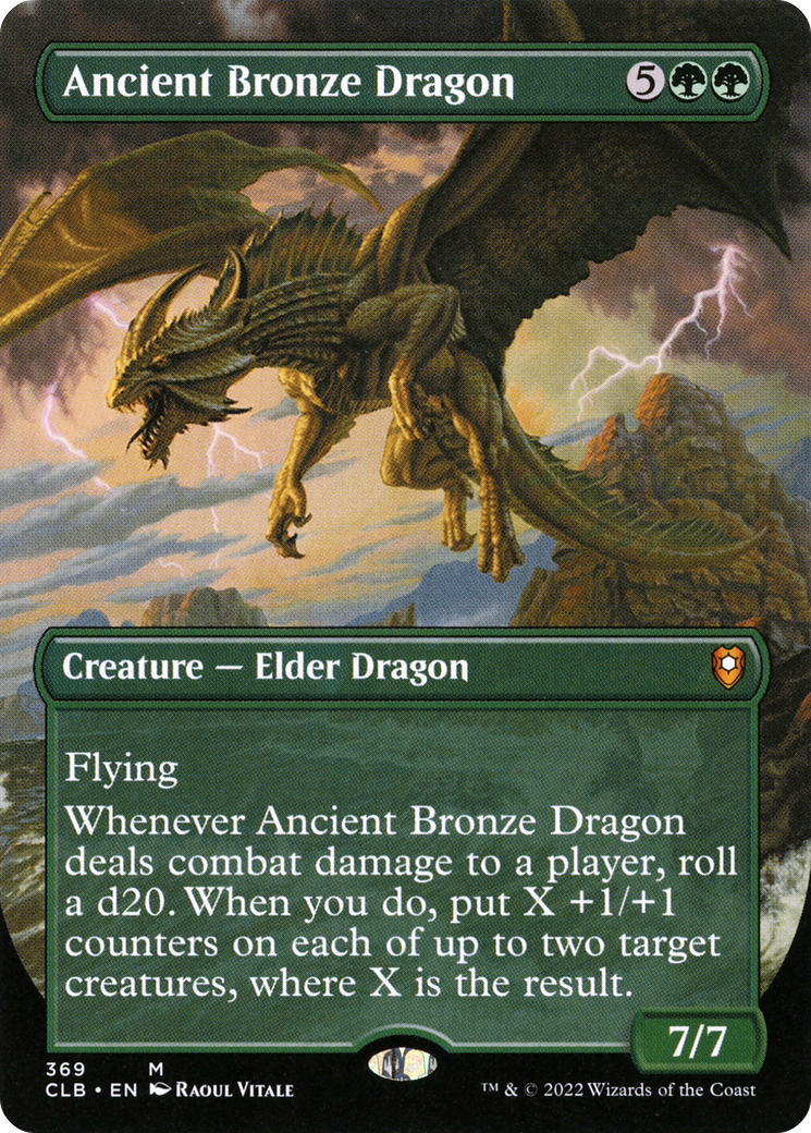 Ancient Bronze Dragon (Borderless Alternate Art) [Commander Legends: Battle for Baldur's Gate] | Silver Goblin