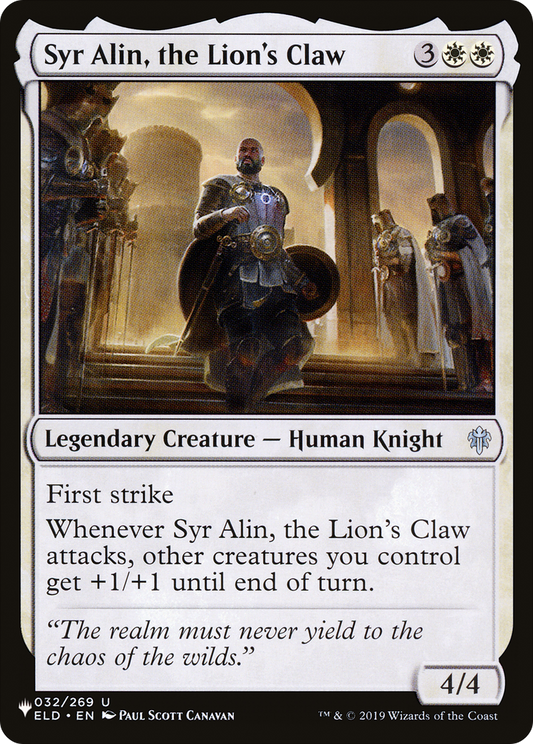 Syr Alin, the Lion's Claw (ELD-32)