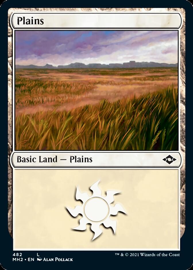 Plains (482) (Foil Etched) [Modern Horizons 2] | Silver Goblin