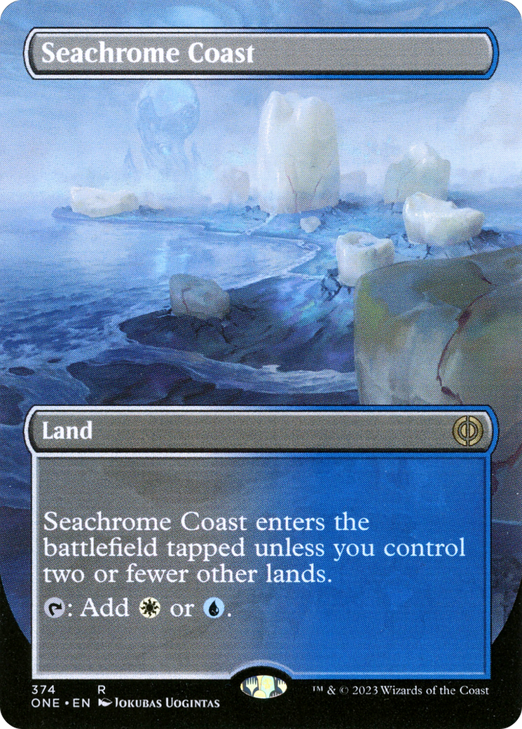 Seachrome Coast (Borderless Alternate Art) [Phyrexia: All Will Be One] Foil