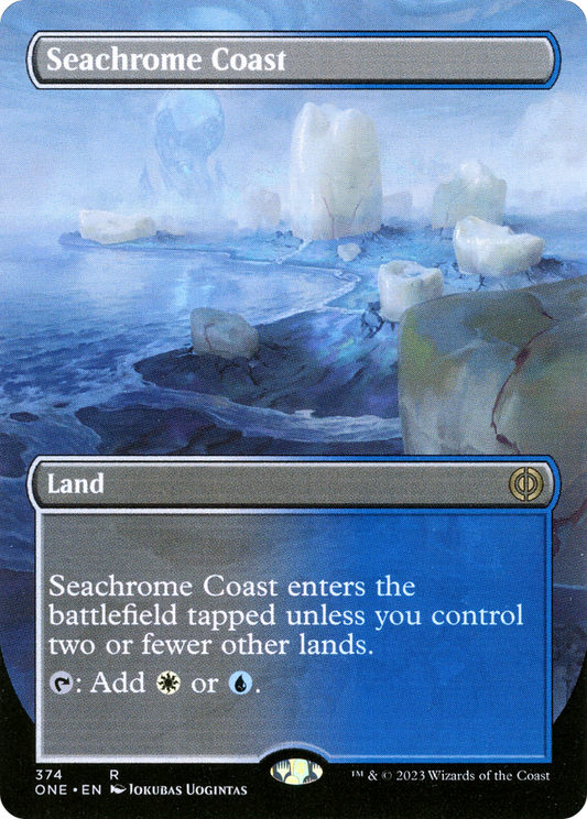 Seachrome Coast (Borderless Alternate Art) [Phyrexia: All Will Be One] Foil