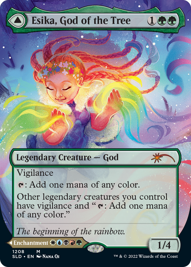 Esika, God of the Tree // The Prismatic Bridge (Display Commander) (Borderless) [Secret Lair: From Cute to Brute] | Silver Goblin