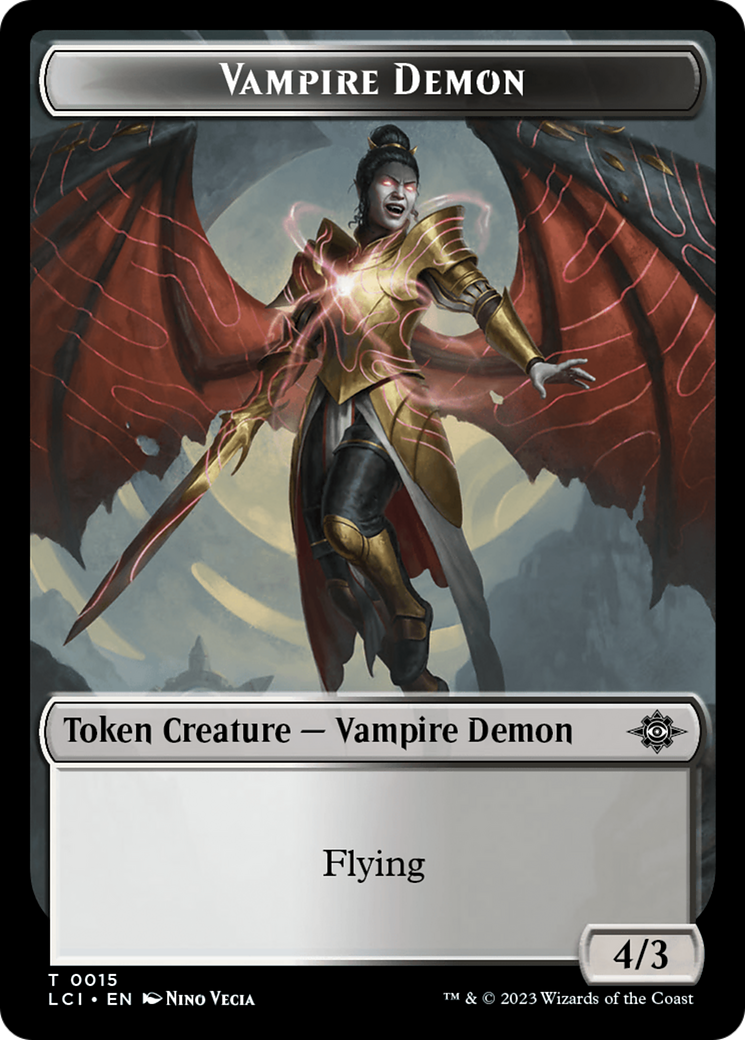 Vampire (0004) // Vampire Demon Double-Sided Token [The Lost Caverns of Ixalan Commander Tokens] Foil