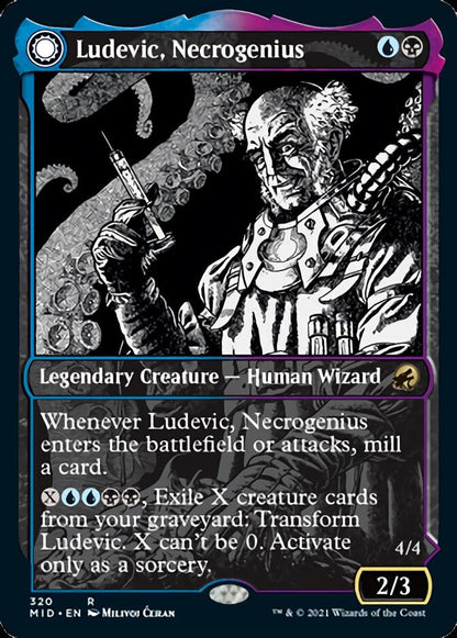 Ludevic, Necrogenius // Olag, Ludevic's Hubris (Showcase Eternal Night) [Innistrad: Midnight Hunt] Foil