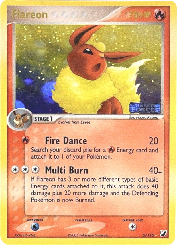 Flareon (5/115) (Stamped) [EX: Unseen Forces] | Silver Goblin