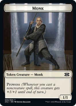 Wrenn and Six Emblem // Monk Double-Sided Token [Double Masters 2022 Tokens] Foil