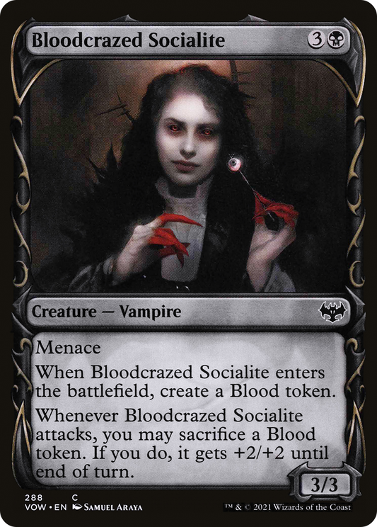 Bloodcrazed Socialite (Showcase Fang Frame) [Innistrad: Crimson Vow] Foil