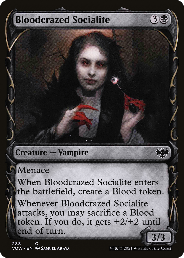 Bloodcrazed Socialite (Showcase Fang Frame) [Innistrad: Crimson Vow] | Silver Goblin