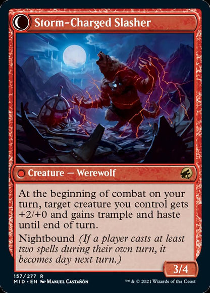 Reckless Stormseeker // Storm-Charged Slasher [Innistrad: Midnight Hunt] Foil