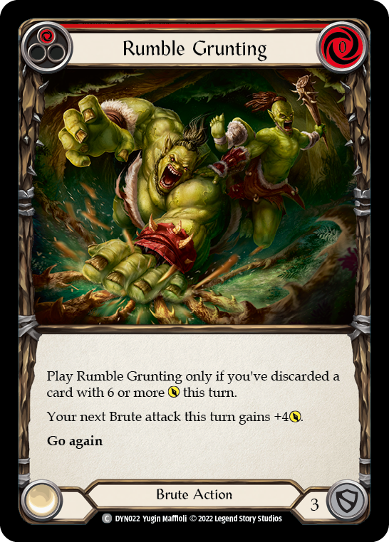 Rumble Grunting (Red) [DYN022] (Dynasty)  Rainbow Foil | Silver Goblin