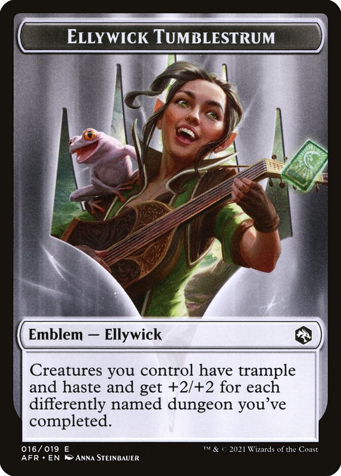 Wolf // Ellywick Tumblestrum Emblem Double-Sided Token [Dungeons & Dragons: Adventures in the Forgotten Realms Tokens] Foil