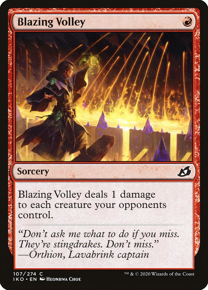 Blazing Volley [Ikoria: Lair of Behemoths] | Silver Goblin