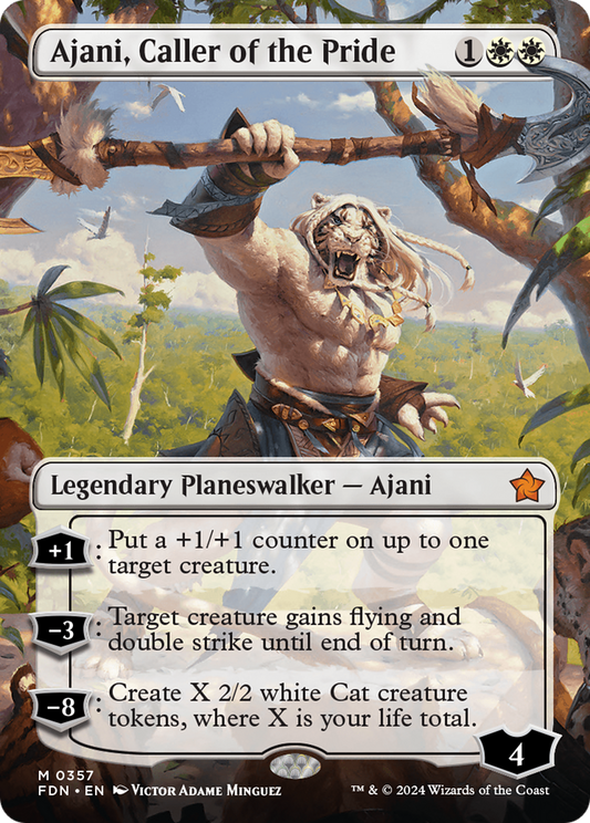 Ajani, Caller of the Pride (Borderless) [Foundations]