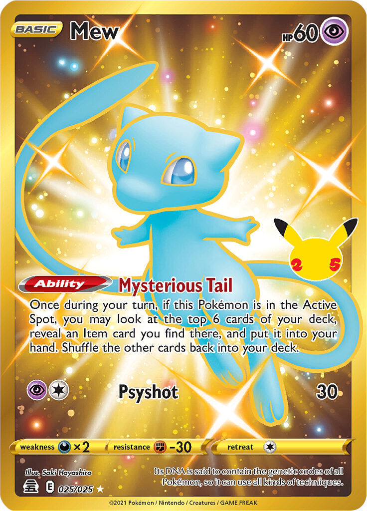 Mew (025/025) (Gold) [Celebrations: 25th Anniversary] | Silver Goblin