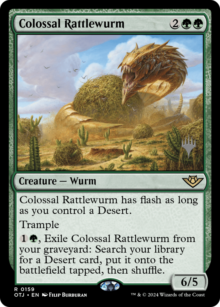 Colossal Rattlewurm (Promo Pack) [Outlaws of Thunder Junction Promos] Foil