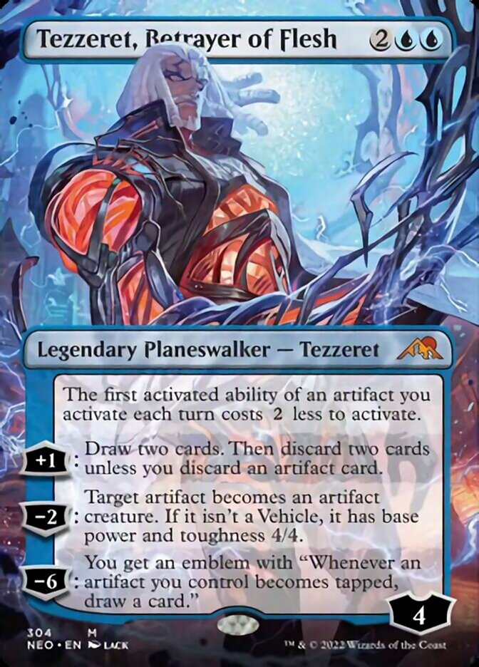 Tezzeret, Betrayer of Flesh (Borderless) [Kamigawa: Neon Dynasty] | Silver Goblin