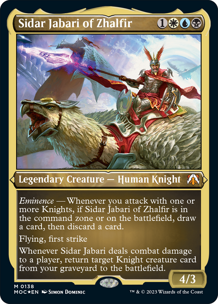 Sidar Jabari of Zhalfir (Display Commander) [March of the Machine Commander] Foil