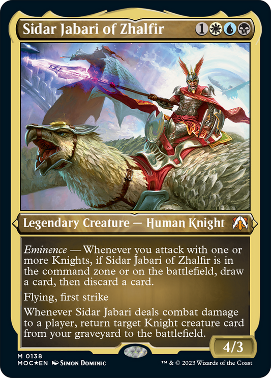 Sidar Jabari of Zhalfir (Display Commander) [March of the Machine Commander] Foil