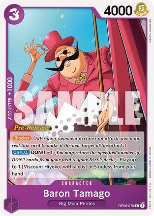 Baron Tamago (OP08-070) Pre-Release Cards