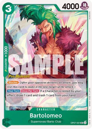Bartolomeo (OP07-031) Pre-Release Cards