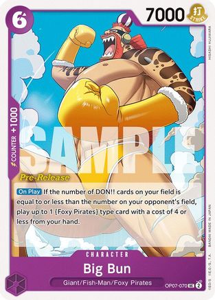 Big Bun (OP07-070) Pre-Release Cards