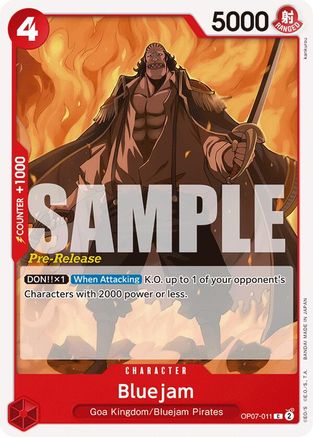 Bluejam (OP07-011) Pre-Release Cards
