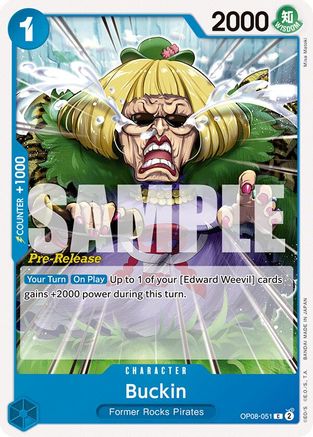 Buckin (OP08-051) Pre-Release Cards