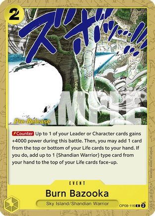 Burn Bazooka (OP08-116) Pre-Release Cards
